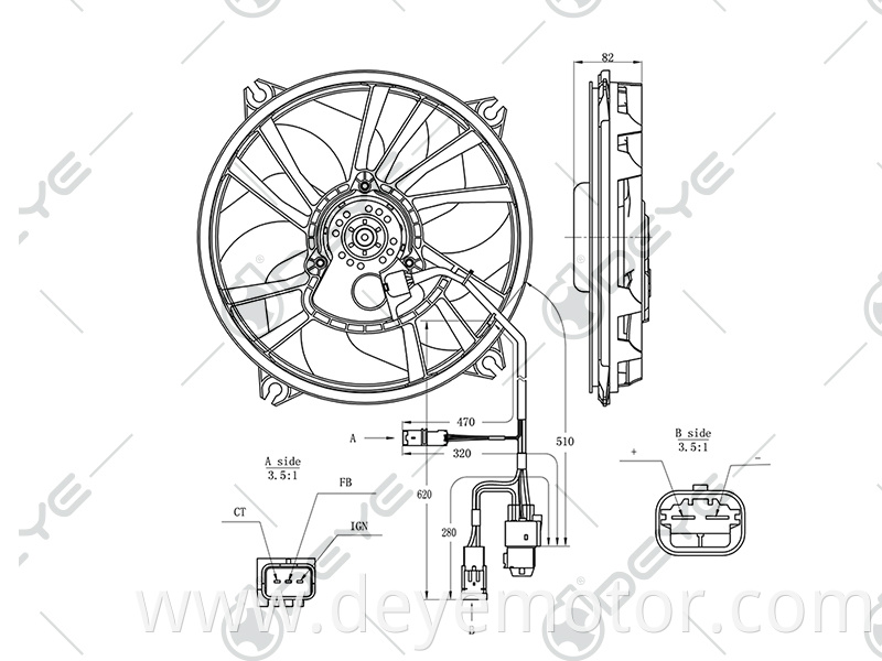 1253.N5 1253.T2 1253.L5 universal car radiator fan for PEUGEOT 807 308 FIAT ULYSSE LANCIA PHEDRA